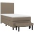 Cama box spring con colchón tela gris taupe 100x200