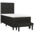 Cama box spring con colchón tela negro 100x200