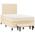 Cama box spring con colchón tela color crema 120x200