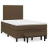 Cama box spring con colchón tela marrón oscuro 120x200