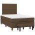 Cama box spring con colchón tela marrón oscuro 120x200