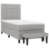 Cama box spring con colchón tela gris claro 100x200
