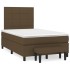 Cama box spring con colchón tela marrón oscuro 120x200