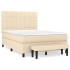 Cama box spring con colchón tela color crema 140x200