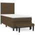 Cama box spring con colchón tela marrón oscuro 100x200