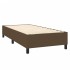 Cama box spring con colchón tela marrón oscuro 100x200