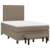 Cama box spring con colchón tela gris taupe 120x200