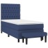 Cama box spring con colchón tela azul 90x190