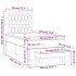 Cama box spring con colchón tela azul 90x190