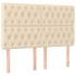 Cama box spring con colchón tela color crema 140x190