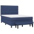 Cama box spring con colchón tela azul 140x200