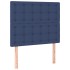 Cama box spring con colchón tela azul 90x190