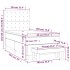 Cama box spring con colchón tela azul 90x190