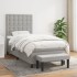 Cama box spring con colchón tela gris claro 80x200