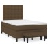 Cama box spring con colchón tela marrón oscuro 120x200