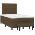 Cama box spring con colchón tela marrón oscuro 120x200