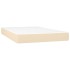 Cama box spring con colchón tela color crema 120x200