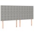 Cama box spring con colchón tela gris claro 160x200