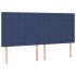Cama box spring con colchón tela azul 160x200