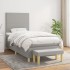 Cama box spring con colchón tela gris claro 100x200