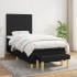 Cama box spring con colchón tela negro 90x200