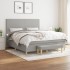 Cama box spring con colchón tela gris claro 160x200