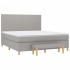 Cama box spring con colchón tela gris claro 160x200