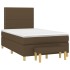 Cama box spring con colchón tela marrón oscuro 120x200
