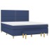 Cama box spring con colchón tela azul 160x200