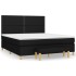 Cama box spring con colchón tela negro 160x200