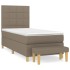 Cama box spring con colchón tela gris taupe 100x200