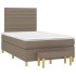 Cama box spring con colchón tela gris taupe 120x200