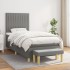 Cama box spring con colchón tela gris oscuro 90x200