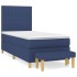 Cama box spring con colchón tela azul 100x200