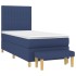 Cama box spring con colchón tela azul 100x200