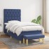Cama box spring con colchón tela azul 80x200