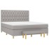 Cama box spring con colchón tela gris claro 160x200