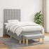 Cama box spring con colchón tela gris claro 100x200
