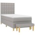 Cama box spring con colchón tela gris claro 100x200