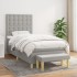 Cama box spring con colchón tela gris claro 90x200