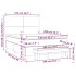 Cama box spring con colchón cuero sintético gris 140x200