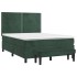 Cama box spring con colchón terciopelo verde oscuro 140x200