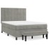 Cama box spring con colchón terciopelo gris claro 140x200