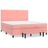 Cama box spring con colchón terciopelo rosa 180x200