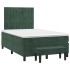 Cama box spring con colchón terciopelo verde oscuro 120x200