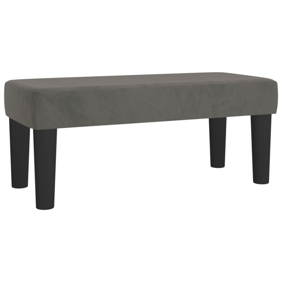Cama box spring con colchón terciopelo gris oscuro 80x200