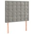 Cama box spring con colchón terciopelo gris claro 100x200