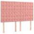 Cama box spring con colchón terciopelo rosa 140x190