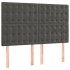 Cama box spring con colchón terciopelo gris oscuro 140x200