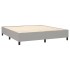 Cama box spring colchón y luces LED tela gris claro 180x200